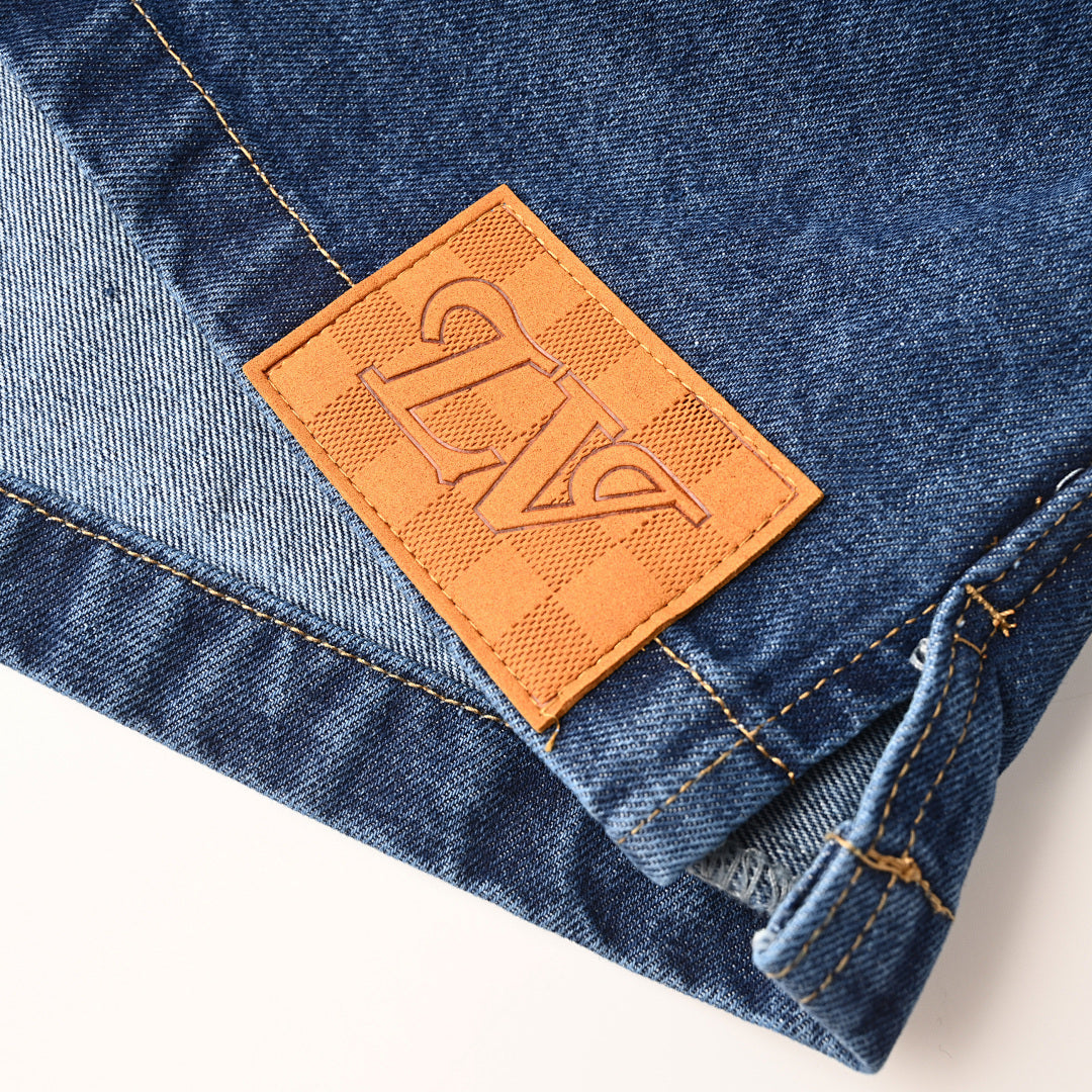 Louis Vuitton Macro Monogram Laser-Print Denim Overshirt