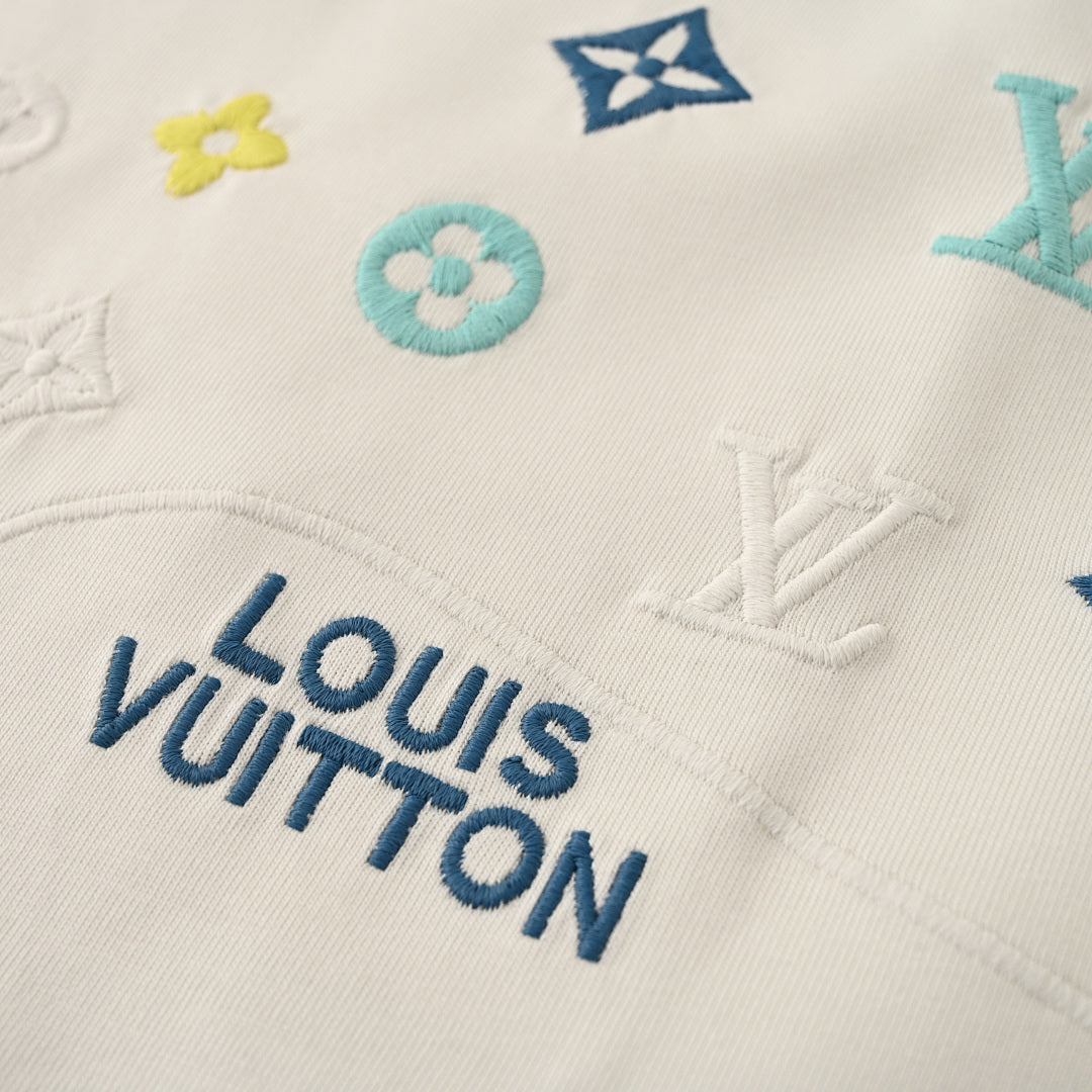 Louis Vuitton LV Multicolor Monogram Wave Panel Long-Sleeve T-Shirt