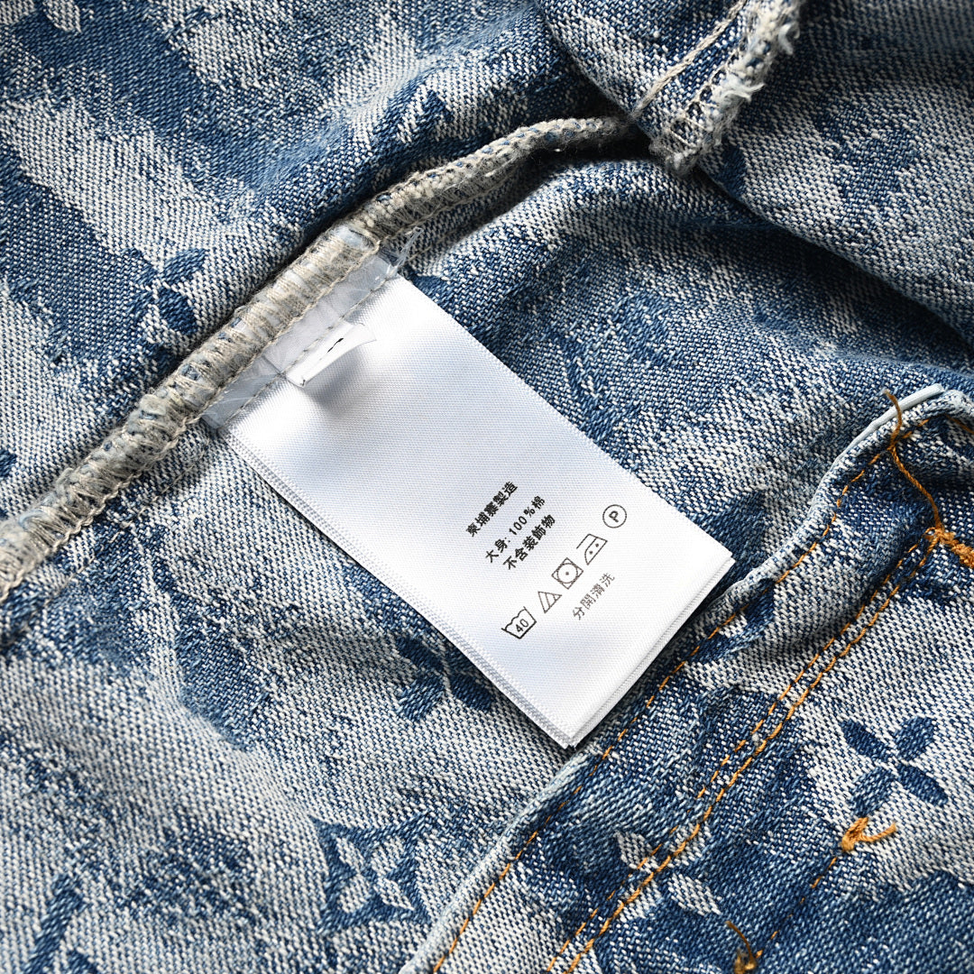 Louis Vuitton Monogram Cloud Jacquard Denim Trucker Jacket