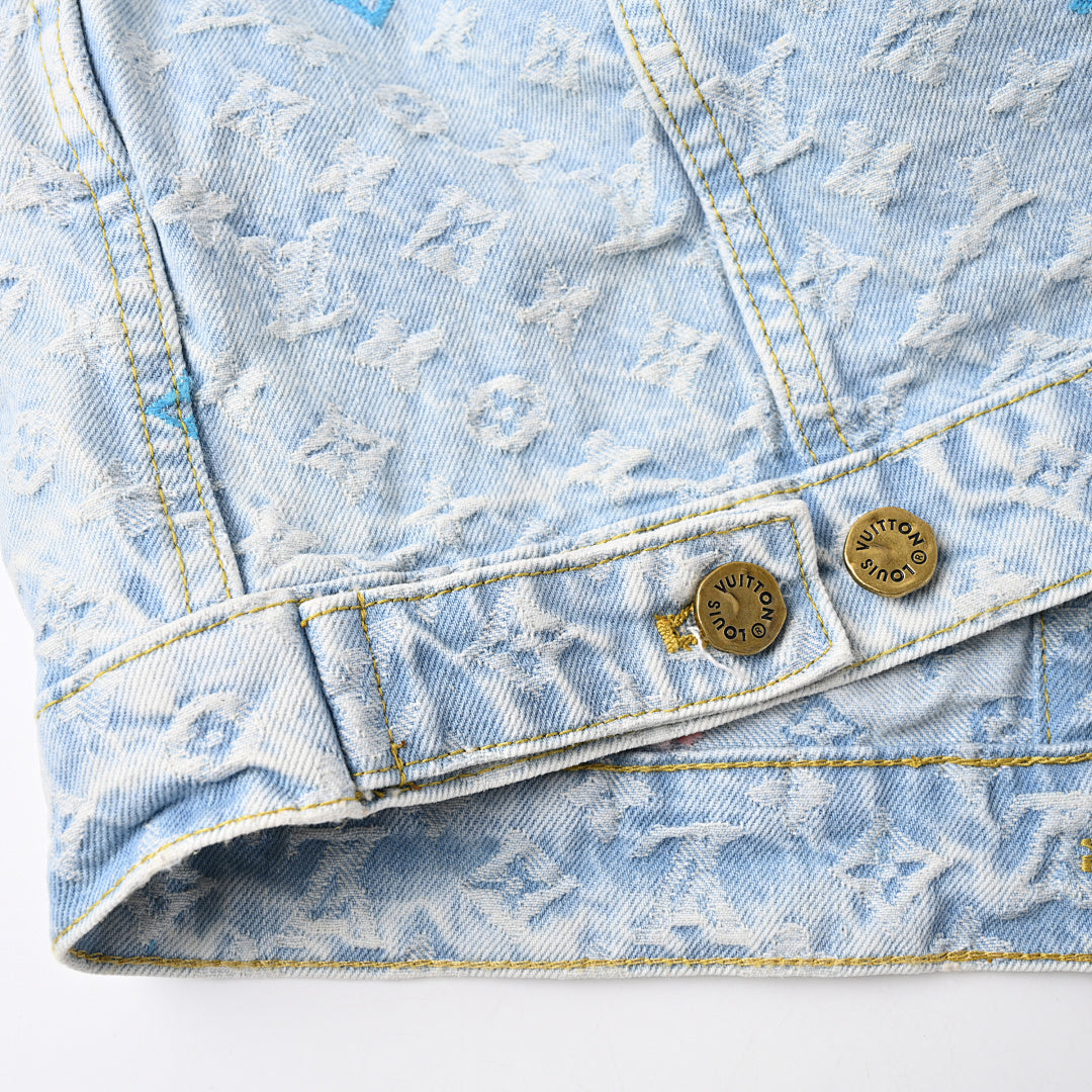 Louis Vuitton Multicolor Monogram Embroidered Denim Jacket
