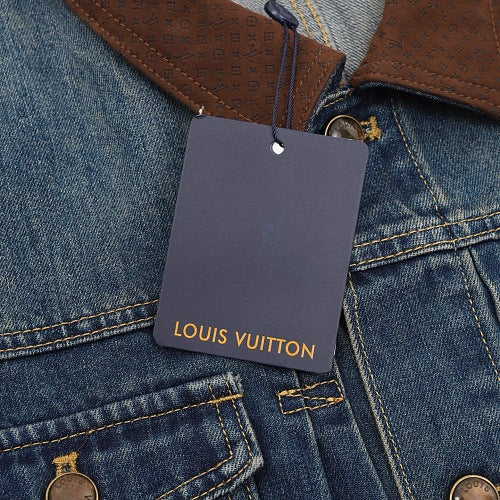Louis Vuitton Leather-Trim Denim Jacket