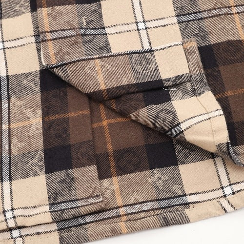 Louis Vuitton Contrast Collar Flannel Long-Sleeve Shirt