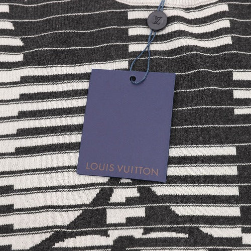 Louis Vuitton 26SS Stripe LV Monogram Jacquard Knit T-Shirt