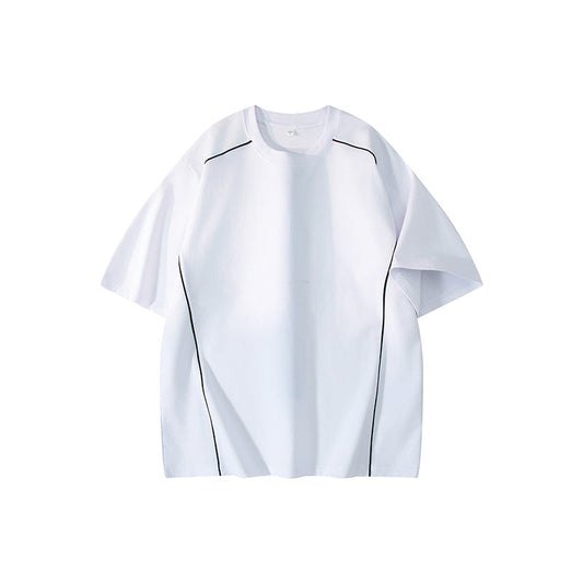 Contrast Piping Oversized Tee – Optical White
