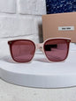 Miu Miu 2026 Acetate & Metal Square Frame Glasses — Women's Korean Style Eyewear