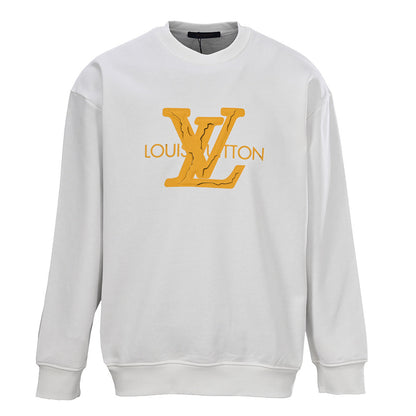 Louis Vuitton Oversized Gold LV Logo Crewneck Sweatshirt