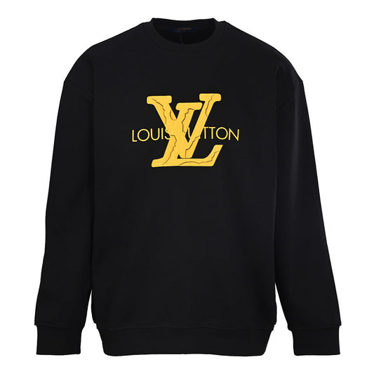 Louis Vuitton Oversized Gold LV Logo Crewneck Sweatshirt