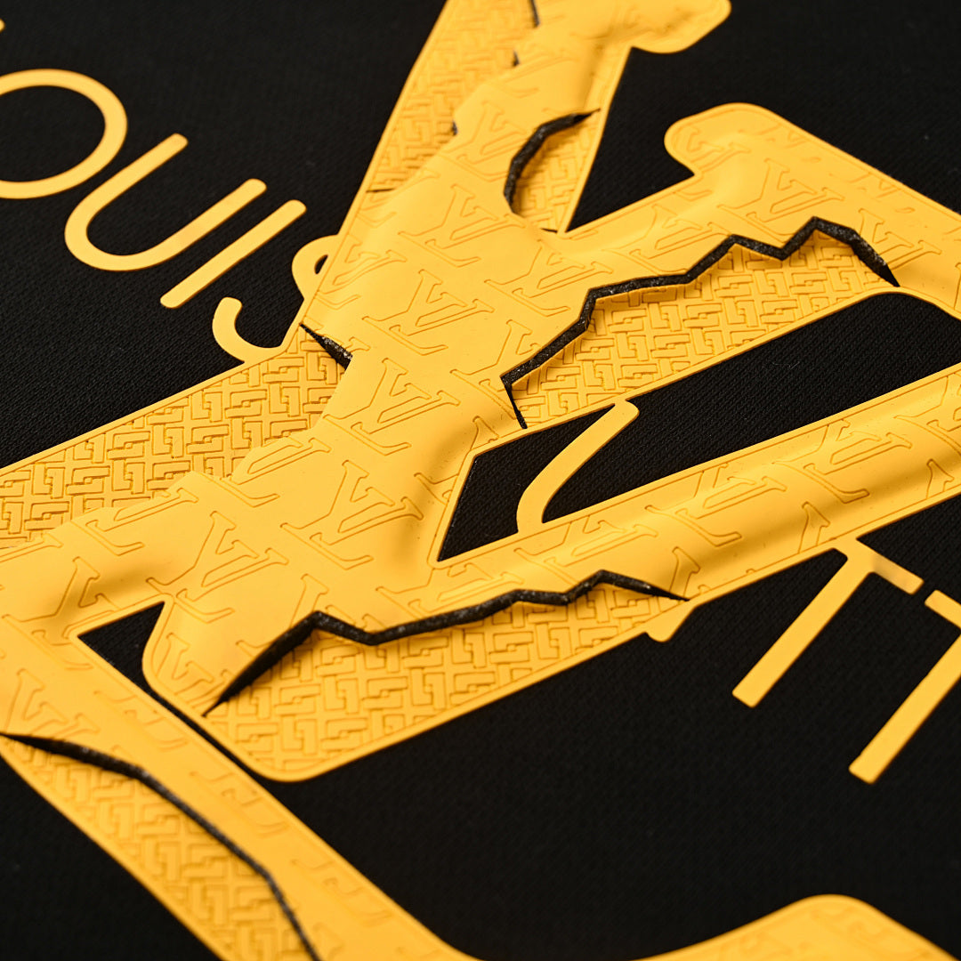 Louis Vuitton Oversized Gold LV Logo Crewneck Sweatshirt