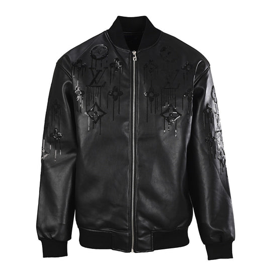 Louis Vuitton Monogram Sequin & Bead Embroidered Leather Bomber