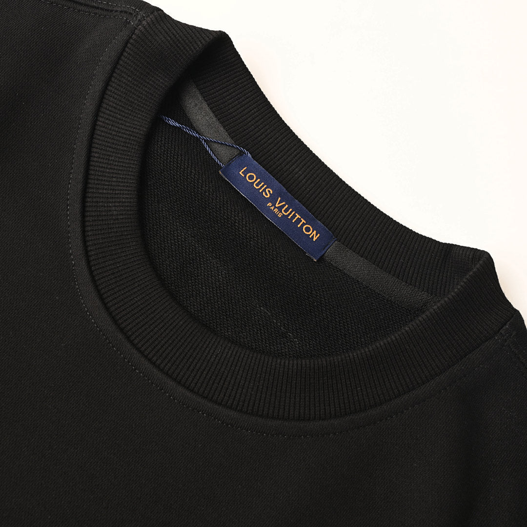 Louis Vuitton Paris Monogram Crest Print Crewneck Sweatshirt – Black