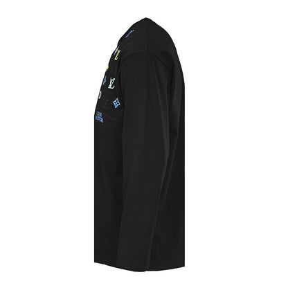 Louis Vuitton Multicolor Monogram Embroidered Long-Sleeve T-Shirt