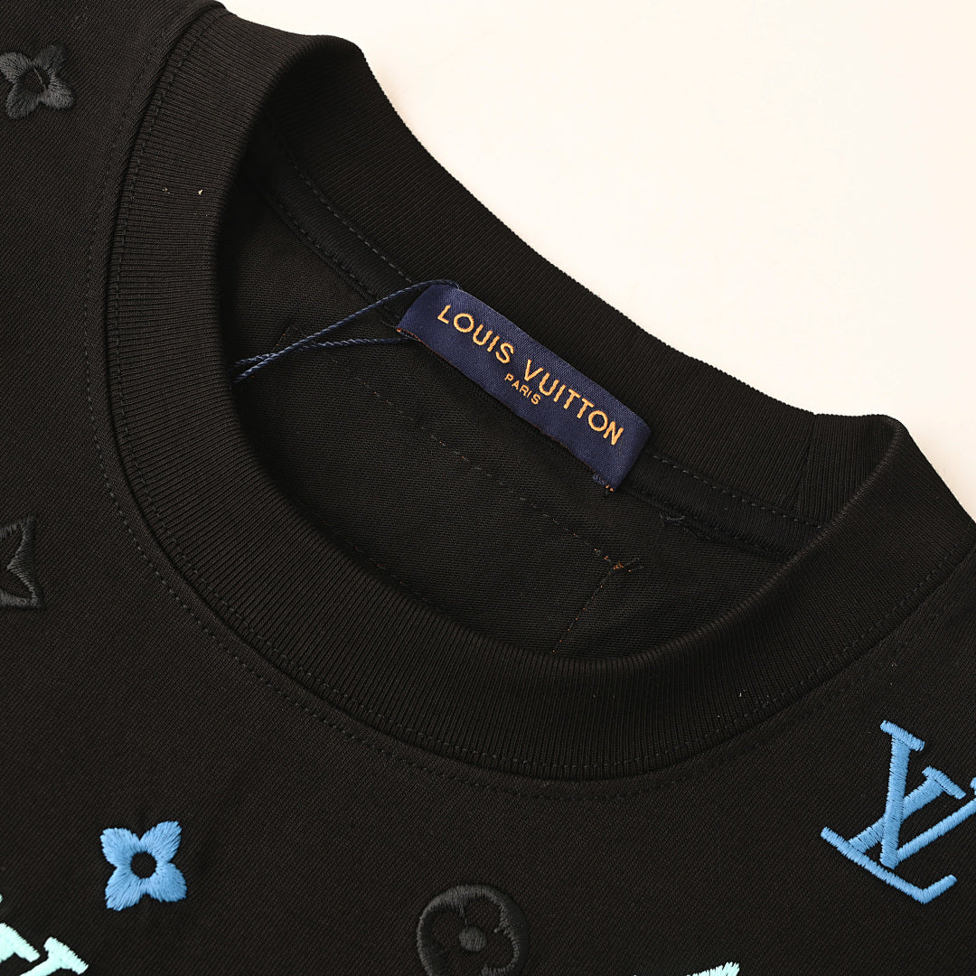 Louis Vuitton Multicolor Monogram Embroidered Long-Sleeve T-Shirt
