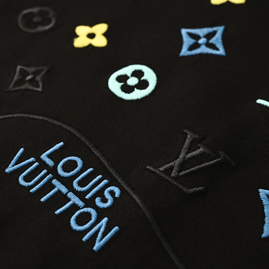 Louis Vuitton Multicolor Monogram Embroidered Long-Sleeve T-Shirt