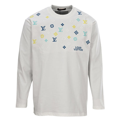Louis Vuitton Multicolor Monogram Embroidered Long-Sleeve T-Shirt