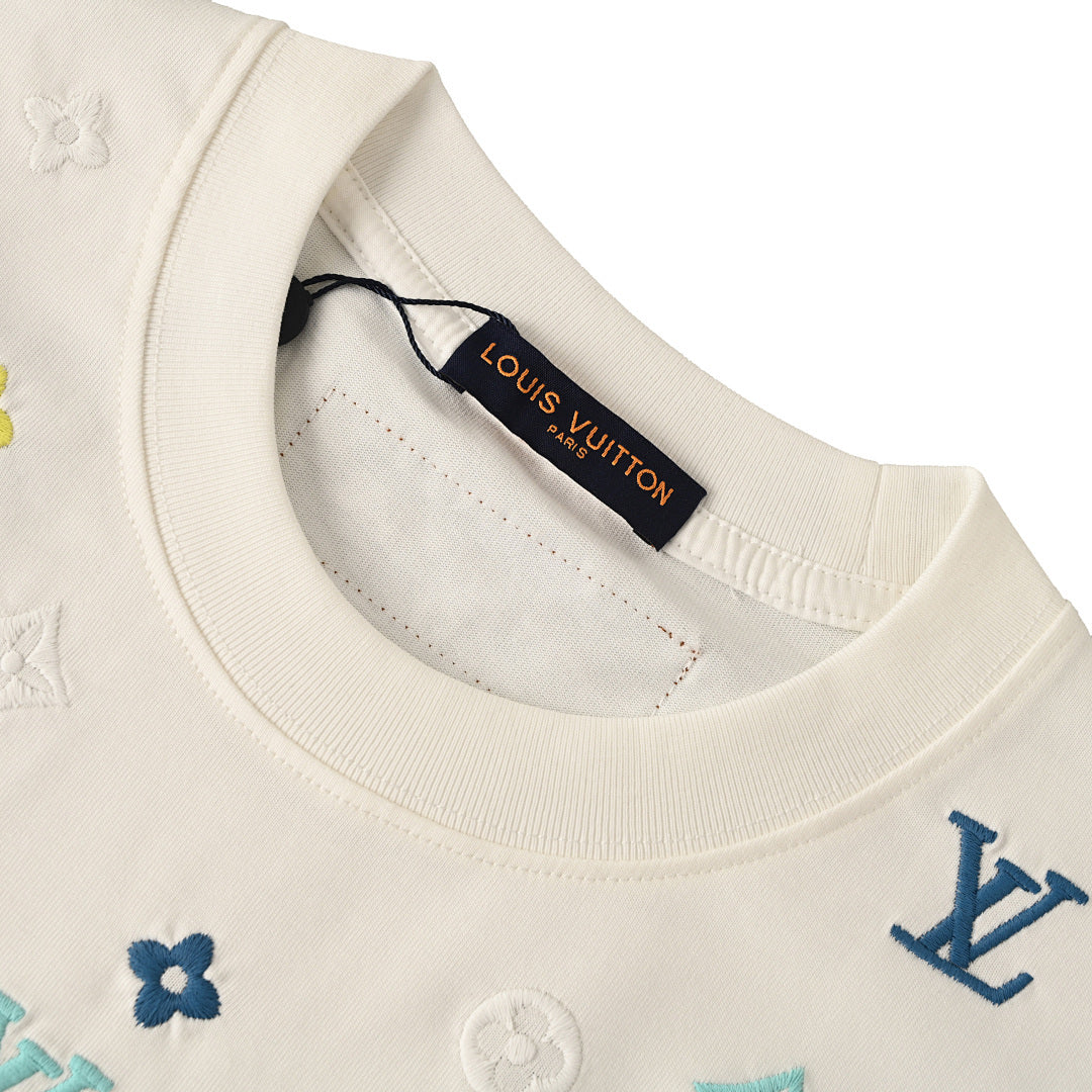 Louis Vuitton Multicolor Monogram Embroidered Long-Sleeve T-Shirt