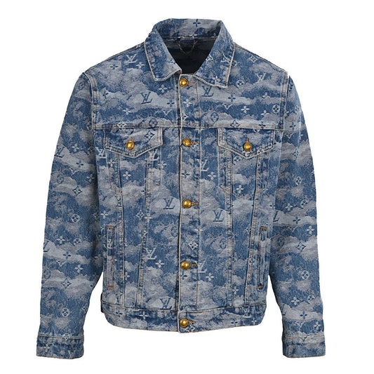 Louis Vuitton Monogram Cloud Jacquard Denim Trucker Jacket