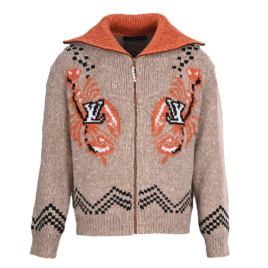 Louis Vuitton LV Tiger Intarsia Zip Cardigan