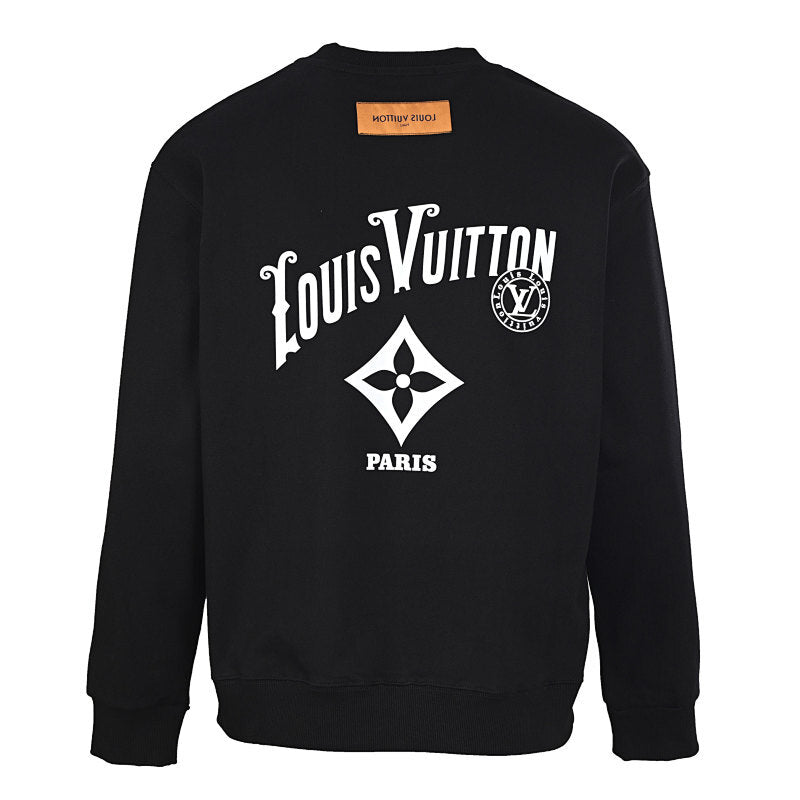 Louis Vuitton Paris Monogram Crest Print Crewneck Sweatshirt – Black