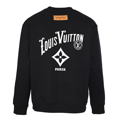 Louis Vuitton Paris Monogram Crest Print Crewneck Sweatshirt – Black