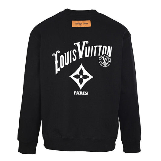 Louis Vuitton Paris Monogram Crest Print Crewneck Sweatshirt – Black