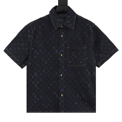 Louis Vuitton LV Monogram Denim Short-Sleeve Shirt