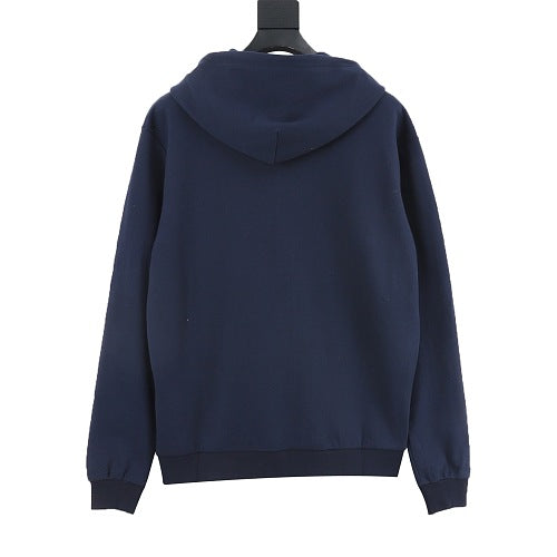 Louis Vuitton Leather Badge Zip-Up Hoodie