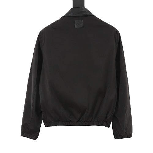 Louis Vuitton Leather-Collar Zip Blouson Jacket
