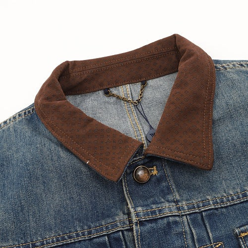 Louis Vuitton Leather-Trim Denim Jacket