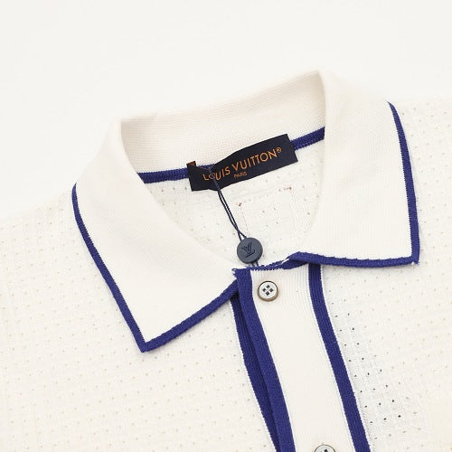 Louis Vuitton Waffle-Knit Embroidered Short-Sleeve Shirt