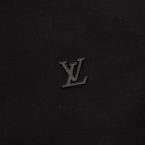 Louis Vuitton Metal Logo Leather-Sleeve Workwear Jacket