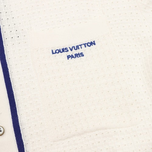 Louis Vuitton Waffle-Knit Embroidered Short-Sleeve Shirt