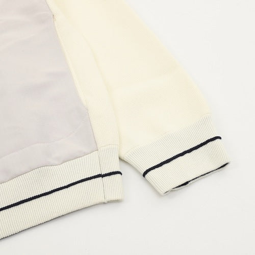 Louis Vuitton Grey & White Embroidered Mixed-Knit Track Jacket