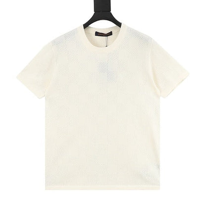 Louis Vuitton Mesh Checkerboard Knit Short Sleeve T-Shirt