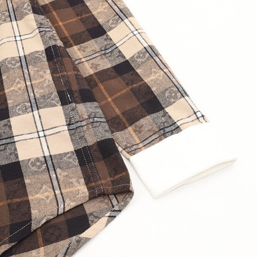 Louis Vuitton Contrast Collar Flannel Long-Sleeve Shirt