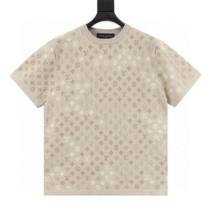 Louis Vuitton Allover Tonal Jacquard Knit Short Sleeve T-Shirt