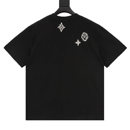 Louis Vuitton SS26 Monogram Print Dual-Placement LV Logo Embroidered T-Shirt
