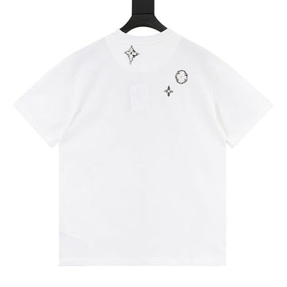 Louis Vuitton SS26 Monogram Print Dual-Placement LV Logo Embroidered T-Shirt