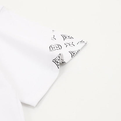 Louis Vuitton Leather Badge LV Logo Embroidered Short-Sleeve T-Shirt