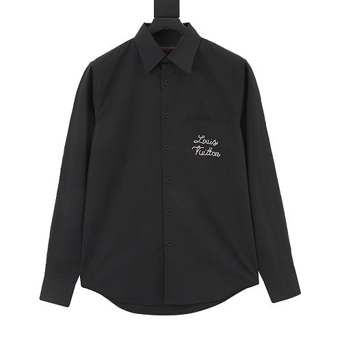 Louis Vuitton 25FW Beaded Gothic Logo Long-Sleeve Shirt