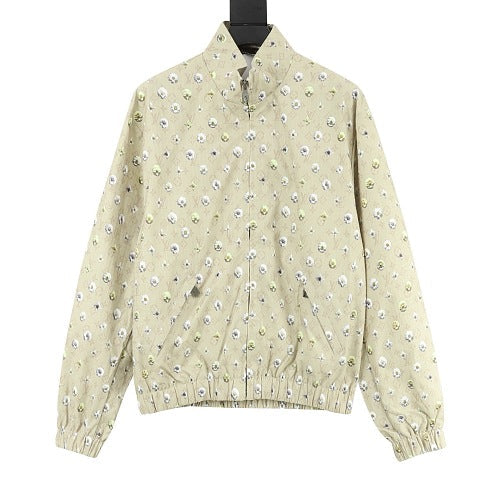 Louis Vuitton 26SS Daisy Monogram All-Over Distressed Stand-Collar Jacket