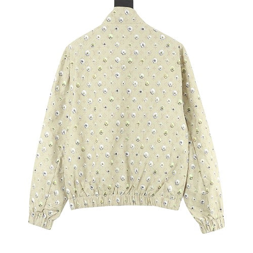 Louis Vuitton 26SS Daisy Monogram All-Over Distressed Stand-Collar Jacket
