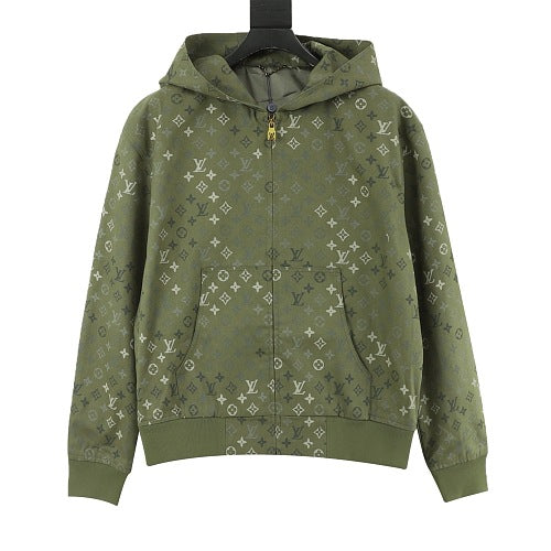 Louis Vuitton Monogram All-Over Bead-Embroidered Hooded Jacket