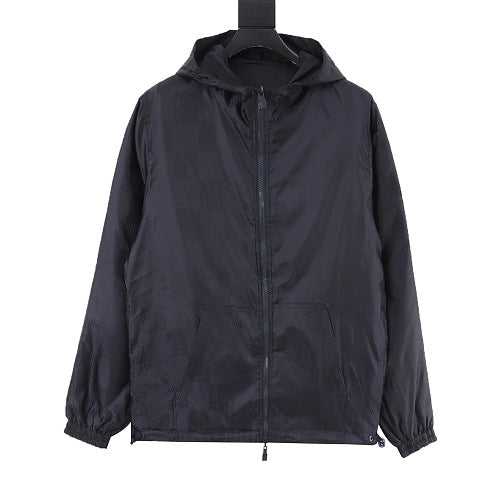 Louis Vuitton Logo Patch Damier Jacquard Reversible Shell Jacket