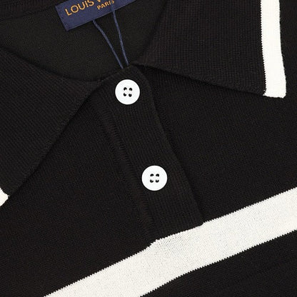 Louis Vuitton Striped Signature Jacquard Knit Polo Shirt
