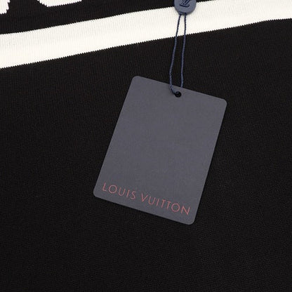 Louis Vuitton Striped Signature Jacquard Knit Polo Shirt