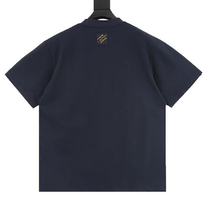Louis Vuitton SS26 Gold Sequin Handwritten Lettering Embroidered T-Shirt