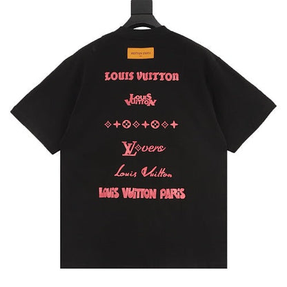 Louis Vuitton SS26 Multi-Layer LV Lettering Pink T-Shirt