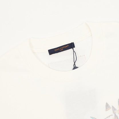Louis Vuitton Gradient Embroidered Sailboat & Bird T-Shirt