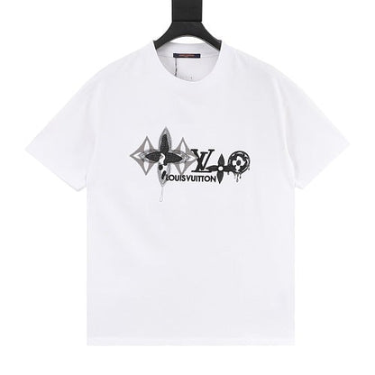 Louis Vuitton SS26 Monogram Print LV Logo Embroidered T-Shirt