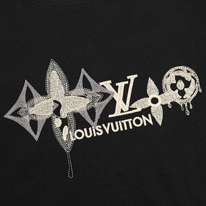 Louis Vuitton SS26 Monogram Print LV Logo Embroidered T-Shirt